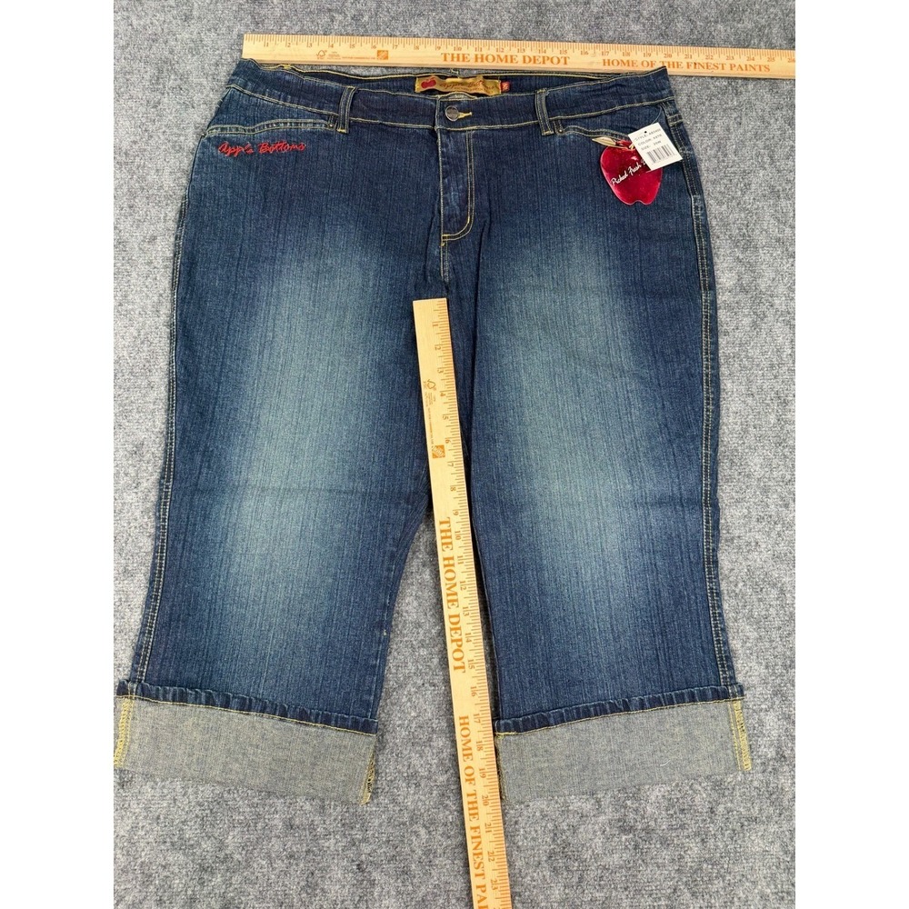 VTG Y2K Apple Bottoms Women's Denim Capris Cropped Jeans Embroidered Size 20W - Picture 7 of 9